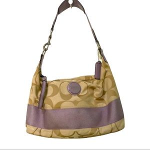 Tan and Lavender Coach Bag